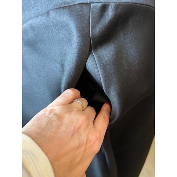 Milly New York Black Embellished Neckline Fit And Flare‎ Aviana Sateen Dress 4 - Picture 11 of 16